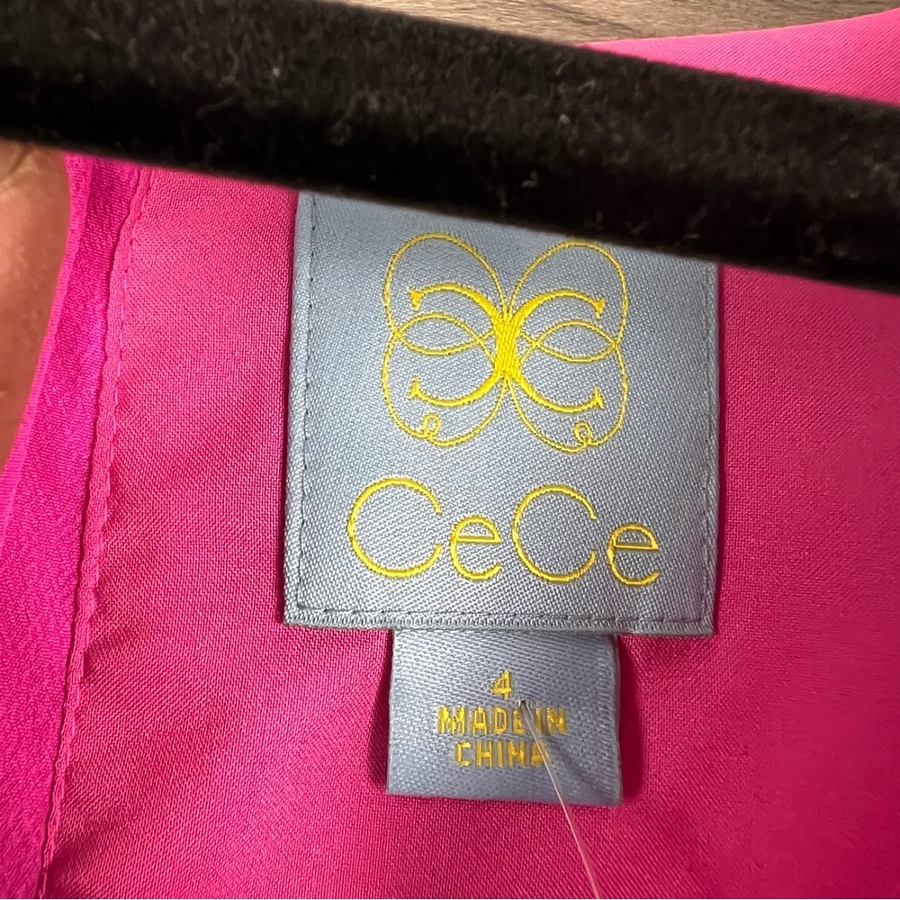 CeCe Brand‎ Womens Pink V-neck Ruffle Sleeveless Dress - Picture 5 of 8